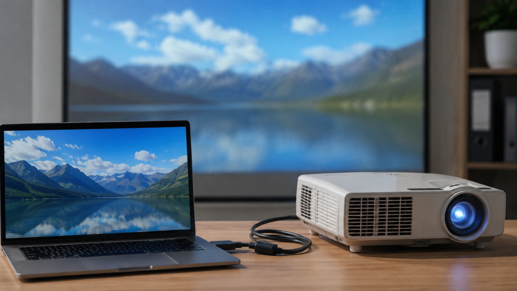 how to connect projector to laptop
