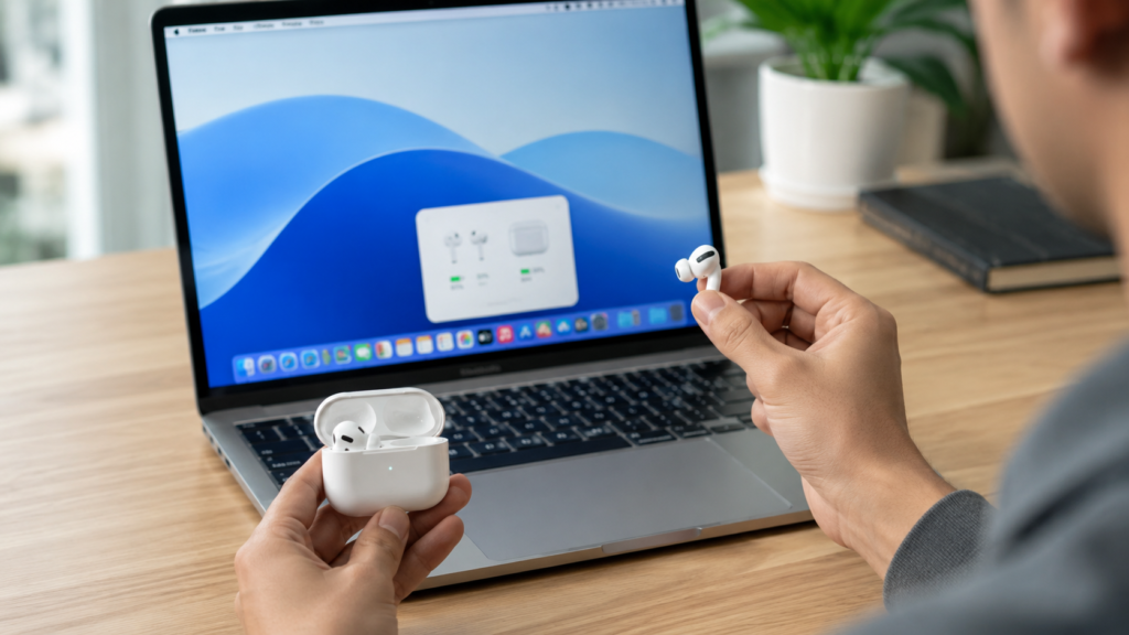 how to connect airpods to laptop