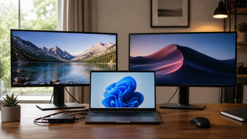 how to connect 2 monitors to a laptop