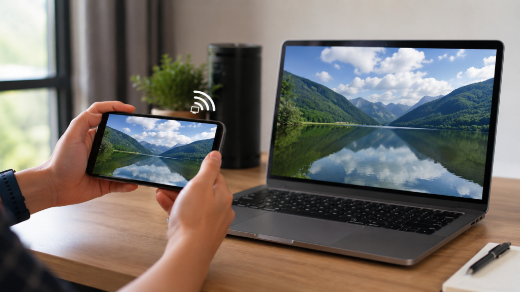 how to cast mobile screen on laptop