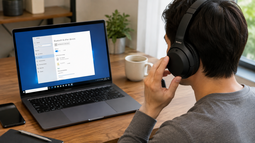 connect sony headphones to laptop