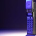 Vintage 1990s cellphone from the first smartphone era pioneered by the IBM Simon in 1994
